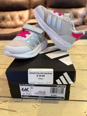 Girls' Adidas Little Kid X_Plrpath EL C Running Shoes, Size 6